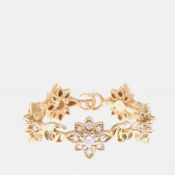 مملوكة مسبقًا Gucci Flora Diamond 18K Pink Gold Fashion Diamond Band Ring