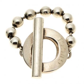 Pre Owned Gucci T-Bar Silver Ring Size 57