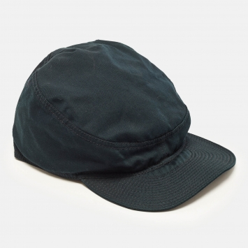 Pre Owned Gucci Navy Blue Logo Detail Canvas Baseball Cap XL