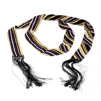 مملوكة مسبقًا Gucci Multicolor Striped Silk Cashmere Tassel Detail Neck Scarf