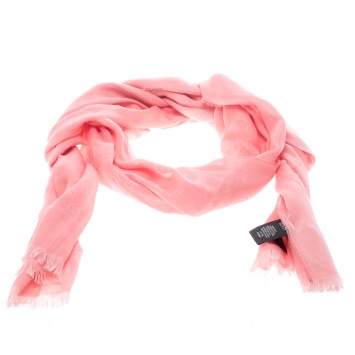 مملوكة مسبقًا Gucci Pink Guccissima Fringed Edge Cotton Scarf