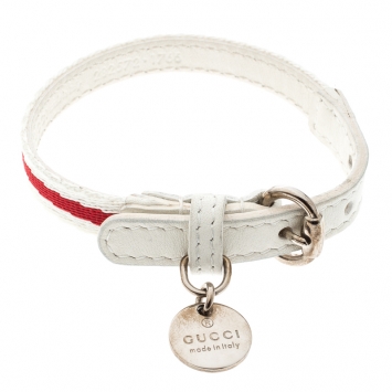 Pre Owned Gucci Loves You Red & White Leather Limited Edition Charity for Japan Bracelet 