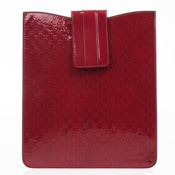 Pre Owned Gucci Red Microguccissima Leather iPad Case