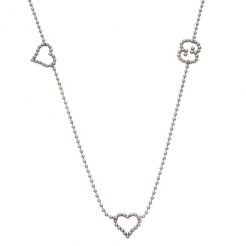 Pre Owned Gucci Heart Boule Silver Station Necklace