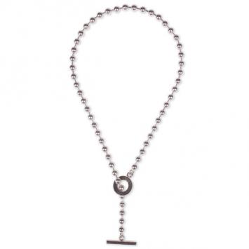 Pre Owned Gucci Silver Necklace with T-bar