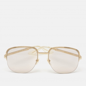 Pre Owned Gucci Gold Tone Frame GG0777S Aviators Sunglasses