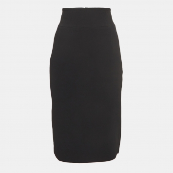Pre Owned Gucci Black Crepe Pencil Skirt M