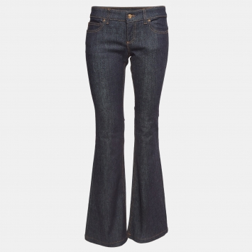 Pre Owned Gucci Navy Blue Denim Flared Jeans M Waist 42"