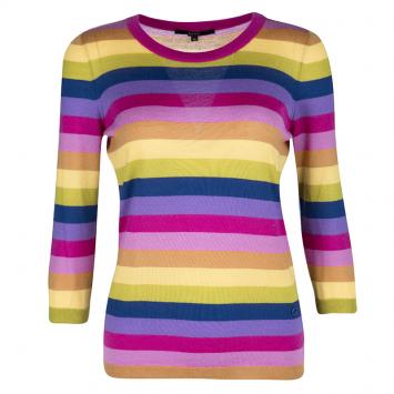 Pre Owned Gucci Multicolor Striped Cashmere Sweater M