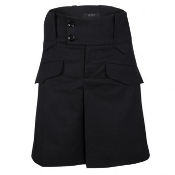 Pre Owned Gucci Black Pleat Detail Skirt M