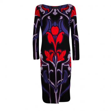 Pre Owned Gucci Multicolor Printed Long Sleeve Dress XL