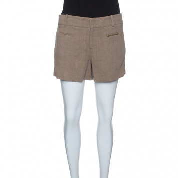 Pre Owned Gucci Brown Horsebit Pocket Detail Shorts M