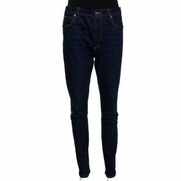 Pre Owned Gucci Indigo Dark Wash Stretch Denim Skinny Jeans M 