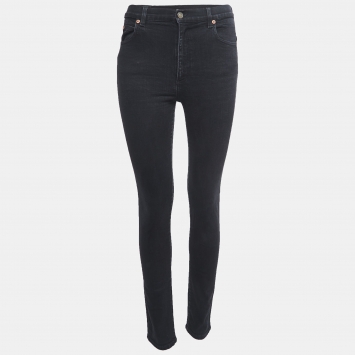 مملوكة مسبقًا Gucci Black Stretch Denim High Waist Skinny Jeans M Waist 28"