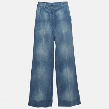 Pre Owned Gucci Blue Washed Denim Flared Jeans S Waist 24"