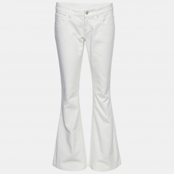 Pre Owned Gucci White Denim New Flare Jeans S/Waist 31"