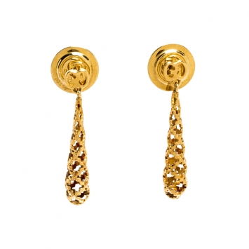 Pre Owned Gucci Diamantissima 18K Rose Gold Drop Earrings
