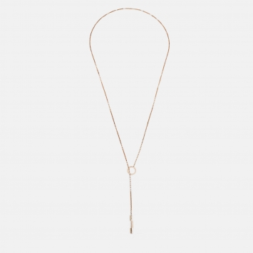 Pre Owned Gucci Link to Love 18K Rose Gold Lariat Necklace