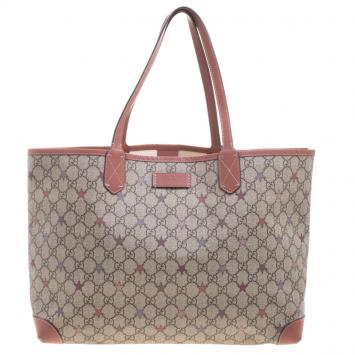 Pre Owned Gucci Grey GG Star Supreme Canvas Tote