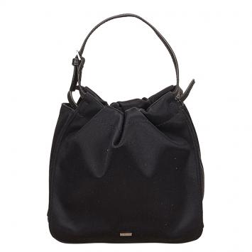 Pre Owned Gucci Black Satin Small Top Handle Bag
