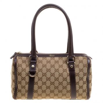 Pre Owned Gucci Beige/Ebony GG Canvas Small Joy Boston Bag