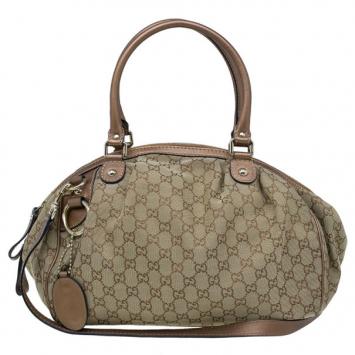 Pre Owned Gucci Monogram Canvas Sukey Dome Bag