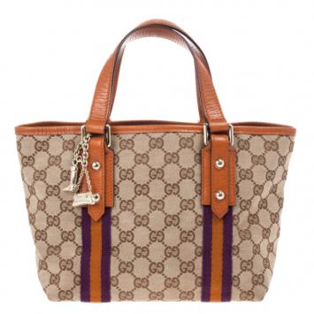 Pre Owned Gucci Beige Monogram Jolicoeur Mini Tote
