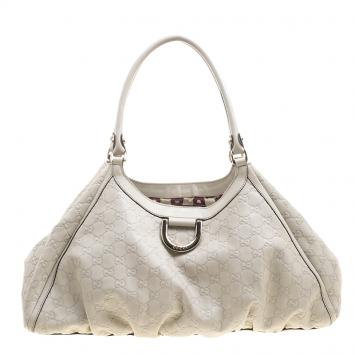 مملوكة مسبقًا Gucci Beige Guccissima Leather Large D Ring Top Handle Bag