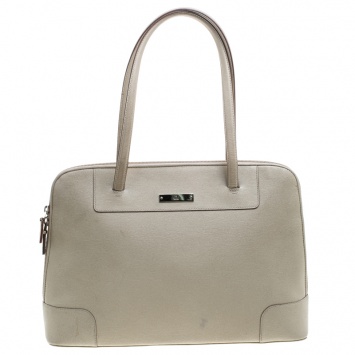 Pre Owned Gucci Beige Leather Tote