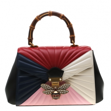 مملوكة مسبقًا Gucci Multicolor Leather Queen Margaret Bamboo Top Handle Bag