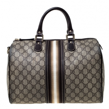 Pre Owned Gucci Brown GG Coated Canvas Medium Limited Edition Joy Web Boston Bag