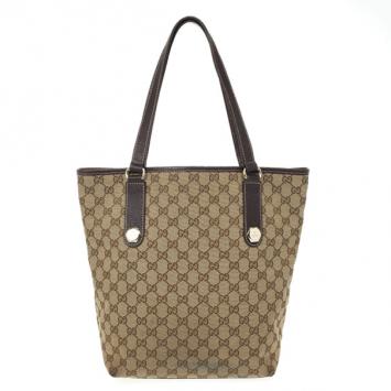 Pre Owned Gucci Beige GG Denim Canvas Bucket Tote