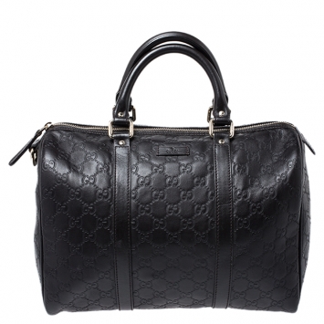 Pre Owned Gucci Dark Brown Guccissima Leather Medium Joy Boston Bag