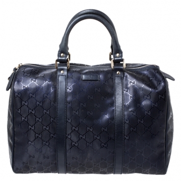 Pre Owned Gucci Purple GG Imprime Medium Joy Boston Bag