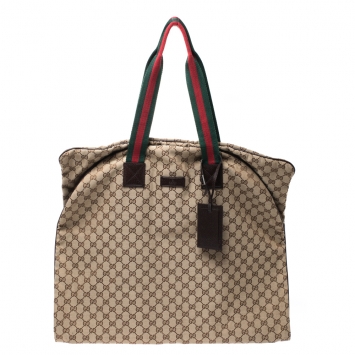 Pre Owned Gucci Beige GG Canvas Garment Hanger Bag