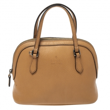 Pre Owned Gucci Tan Leather Mini Dome Satchel