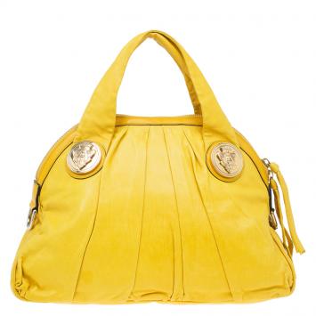 مملوكة مسبقًا Gucci Yellow Leather Hysteria Top Handle Bag