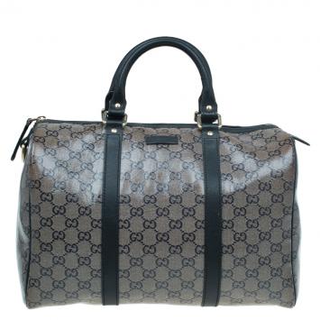 Pre Owned Gucci Black GG Crystal Coated Canvas Medium Joy Boston Bag