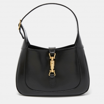 Pre Owned Gucci Black Leather Small Jackie 1961 Hobo