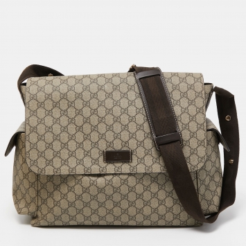 Pre Owned Gucci Beige/Brown GG Supreme Canvas Baby Changing Messenger Bag