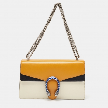 Pre Owned Gucci Tricolor Leather Small Dionysus Shoulder Bag