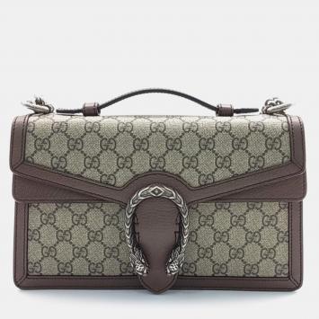 Pre Owned Gucci Beige/Brown GG Canvas Dionysus Top Handle Bag