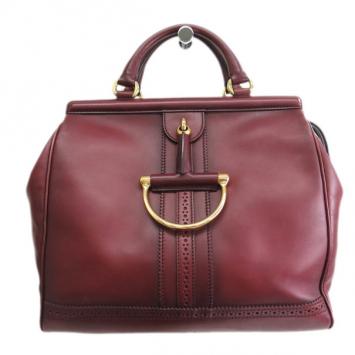 Pre Owned Gucci Bordeaux Leather D-Ring Boston Bag