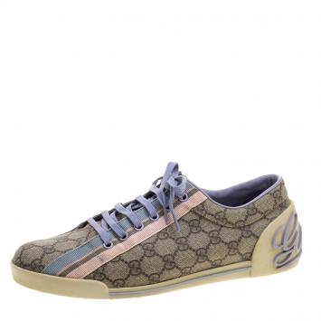 Pre Owned Gucci Multicolor Supreme Canvas Sneakers Web Detail Size 41