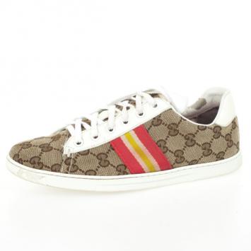 Pre Owned Gucci Guccissima Canvas Web Detail Sneakers Size 37