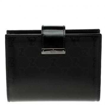 Pre Owned Gucci Black GG Imprime Coated Canvas Agenda Planner 