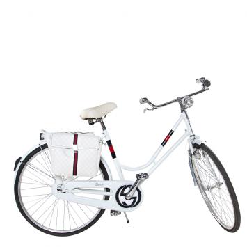 Pre Owned Gucci White Carbon Fiber & Aluminum Limited Edition Bicycle with Monogram Saddle Bags