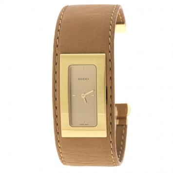 Pre Owned Gucci Gold Plated Stainless Steel 7800S Women's Wristwatch 18 mm