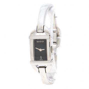 Pre Owned Gucci Black Stainless Steel 6800L Women's Wristwatch 16 mm