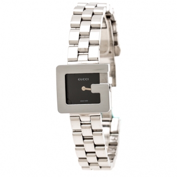 Pre Owned Gucci Black Stainless Steel G 3600L Women's Wristwatch 23 mm